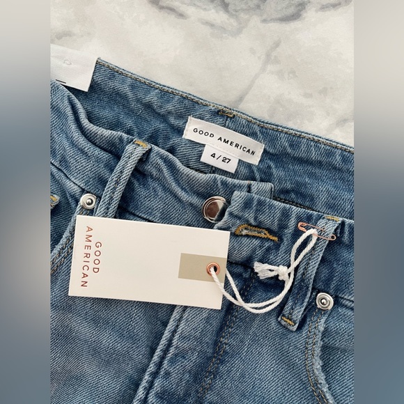 Brand New - GOOD AMERICAN GOOD CLASSIC SLIM STRAIGHT JEANS | INDIGO352 / SIZE 4 - Picture 6 of 8